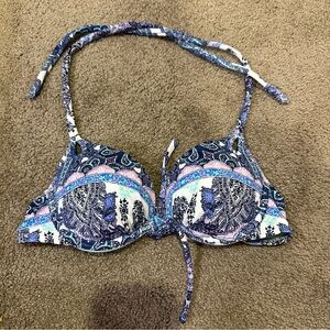 Victoria’s Secret Paisley Push Up Bikini Top Keyhole Swimsuit